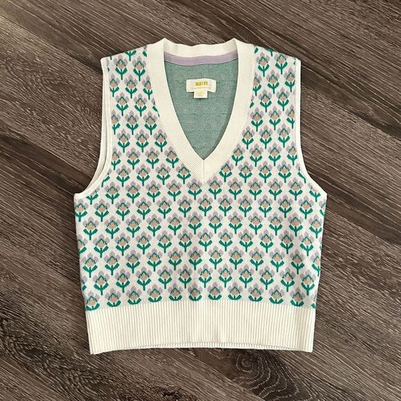 Maeve Vera Jacquard Tulip Sweater Vest - Picture 1 of 6